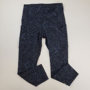 Lululemon Speed Up Crop 21" leggings Nouveau Mach Blue black size 4